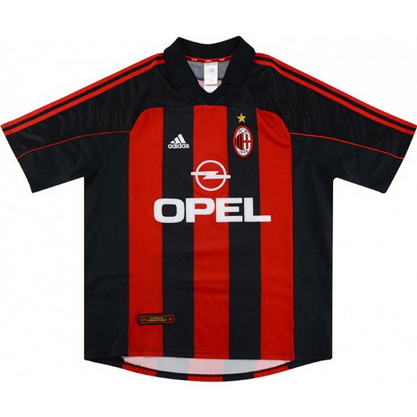 Tailandia Camiseta AC Milan 1ª Retro 2000 2002 Rojo